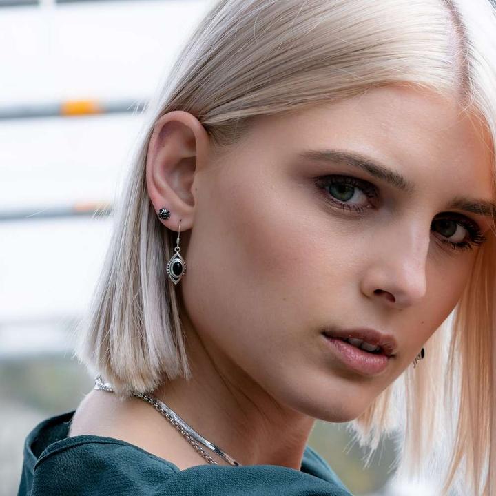 Immagine prodotto Bijouteria Orecchini (Argento 925, Onice nero)