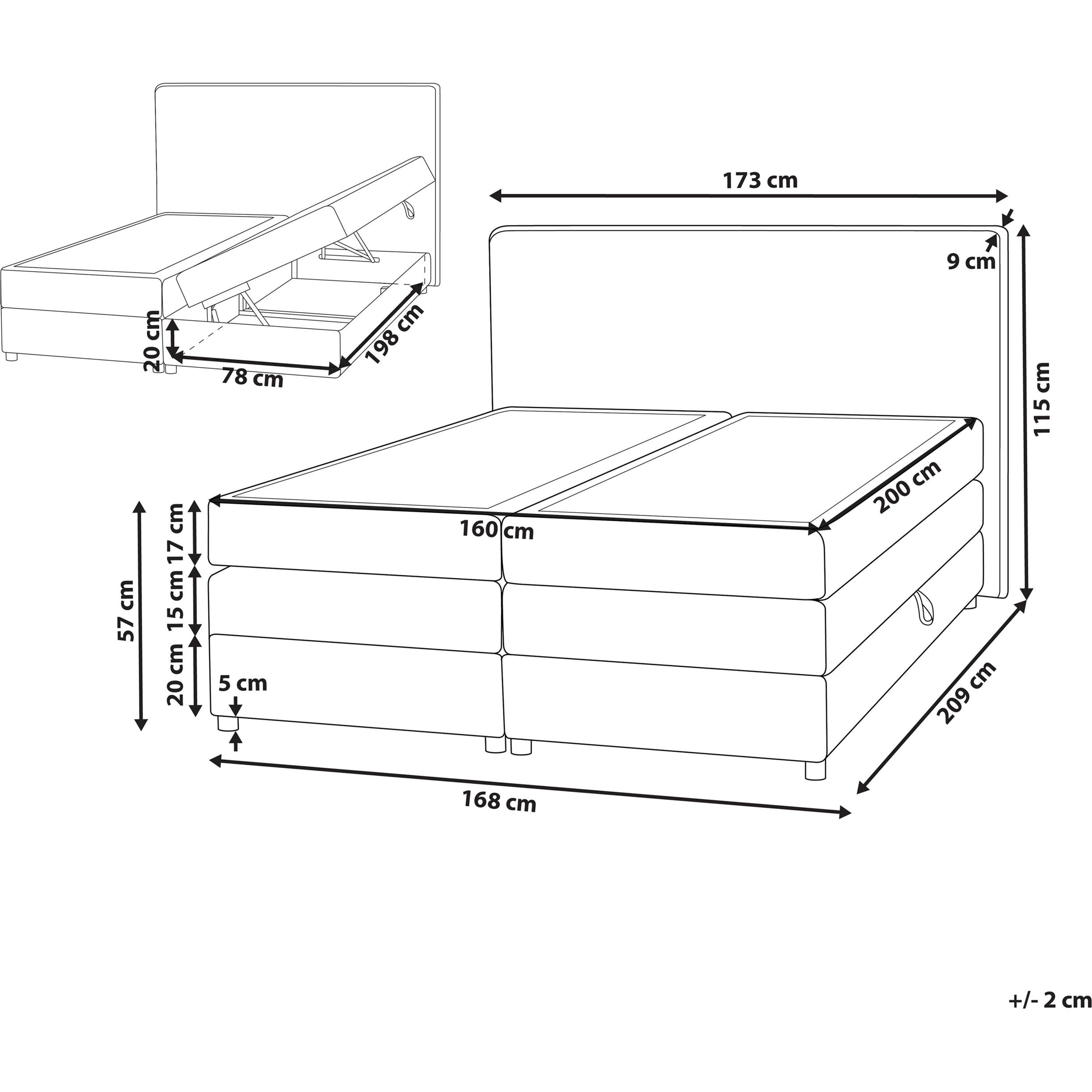 Thumbnail - Beliani, Boxspringbett, Minister (160 x 200 cm)