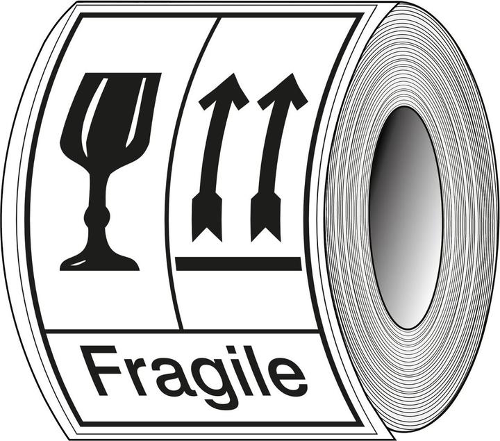 Productafbeelding Brady STE14, B-7610, Verpakkingsetiketten - Breekbaar (Engelse tekst), papier, mat, zwart op W