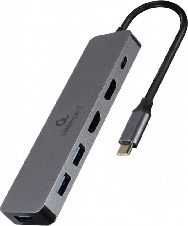Produktbild Gembird Multi Port Adapter (USB-C, 6 Ports)
