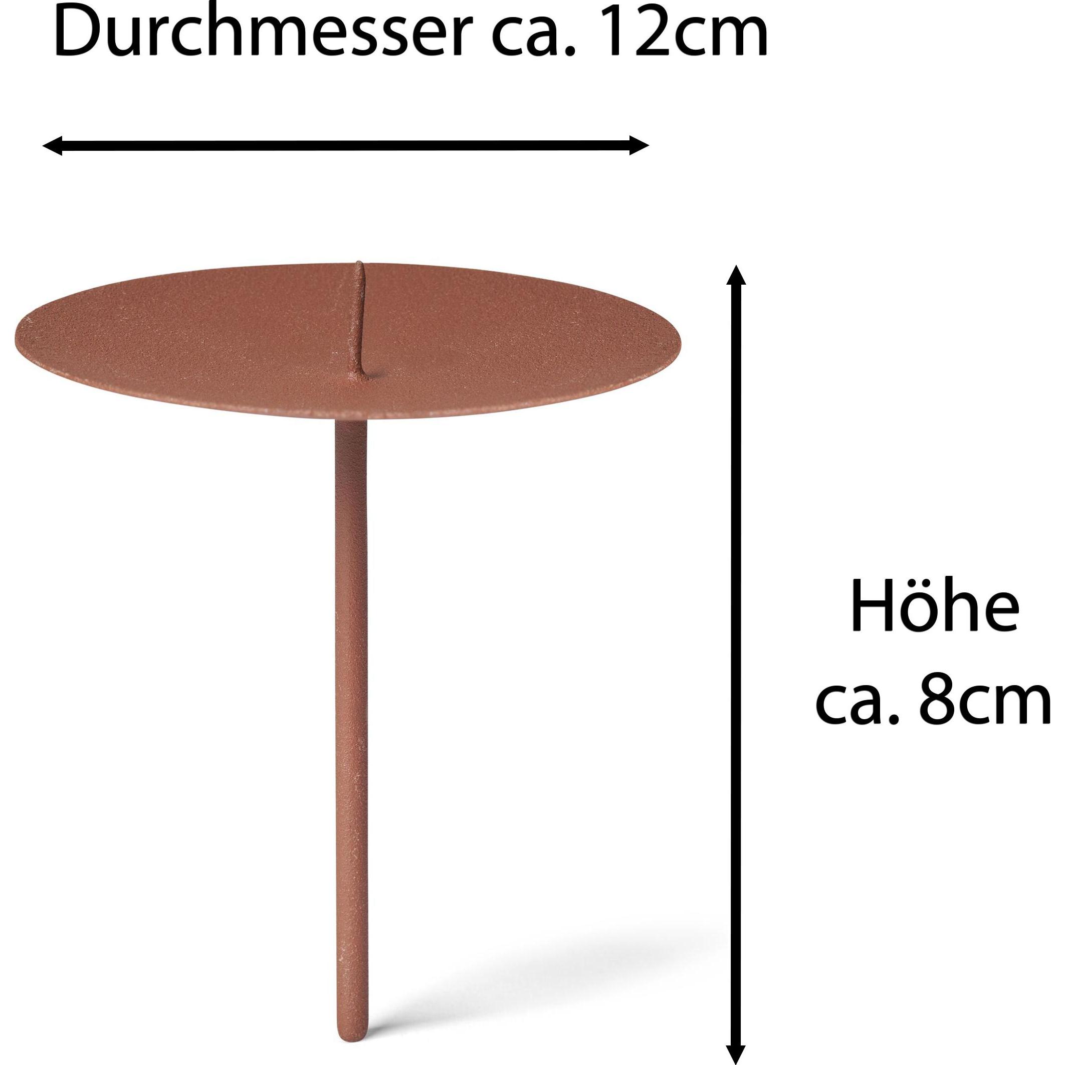 Novaliv, Kerzenständer, 12x Kerzenpick Dorn, 12 cm ROST Kerzenhalter für Adventskranz Kerzenpin Weihnachtskranz