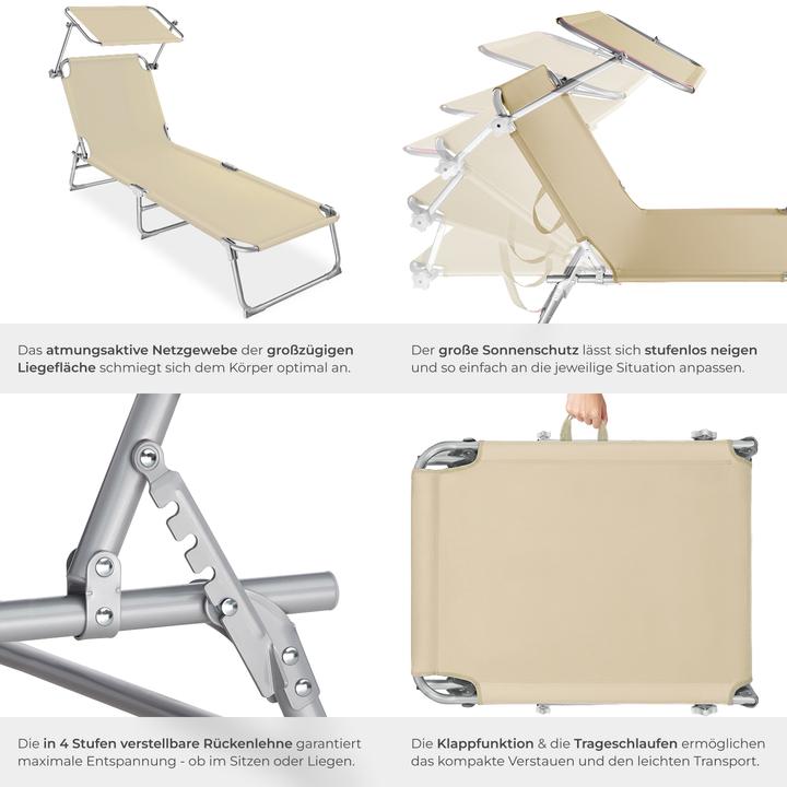 Produktbild tectake Gartenliege (190 cm)