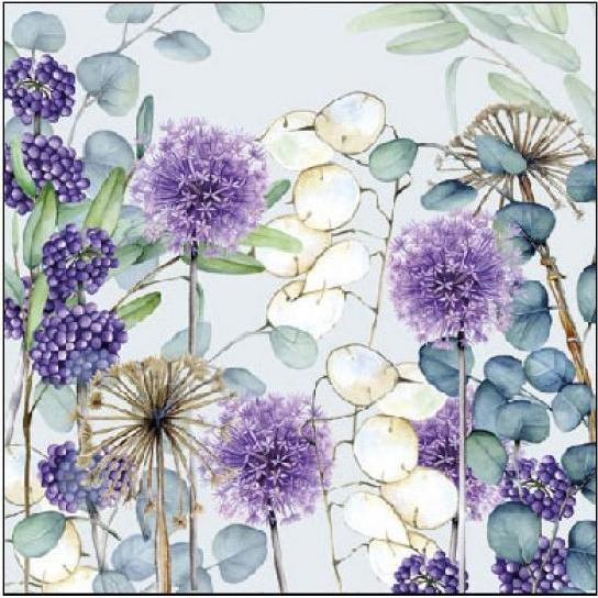 Ambiente, Servietten, Serviette "Lunaria" 25 x 25 cm 20er Packung (20 x, 25 x 25 cm)