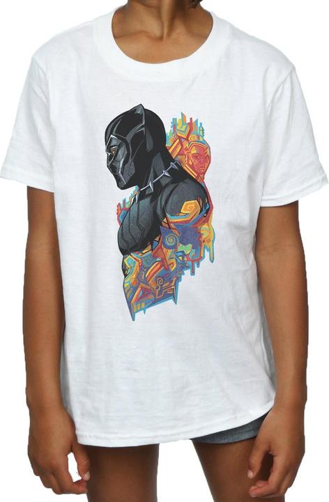 Produktbild Mädchen Black Panther Profil TShirt aus Baumwolle (140, 146)