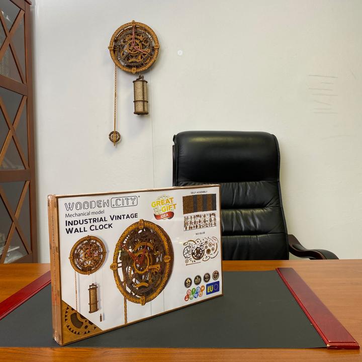 Produktbild WoodenCity WOODEN CITY 3D-Holzpuzzle - Industrielle Wanduhr im Vintage-Stil