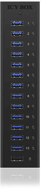 Produktbild Icy Box 13 Port Hubmit USB Type-A Anschluss und 1x Ladeport, IB-AC6113 (USB-B, 13 Ports)
