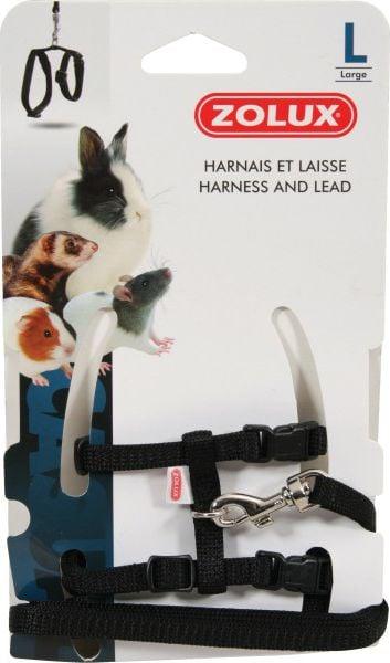 Zolux pakinktai ir pavadėlis jūrų kiaulytei L, juodas (Hond)
