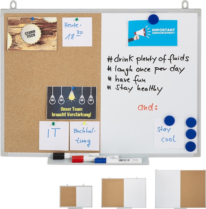 Actual product image Relaxdays combination board (Bulletin board, 60 x 7 x 45 cm)