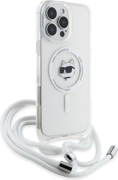 Productafbeelding Karl Lagerfeld KLHMP16LHCCHNT iPhone 16 Pro 6,3" hardcase transparant IML Choupette Hoofd & Koord Ma (Apple iPhone 16 Pro)