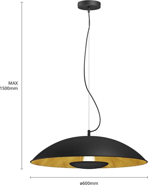 Actual product image Lindby Emilienne pendant light Black/Gold (E27)