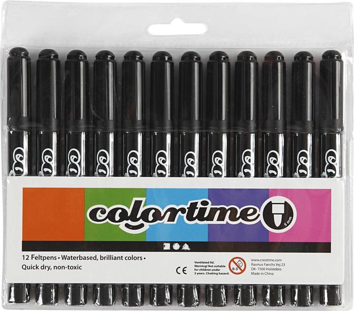 Produktbild Creativ Company Zwarte Jumbo Stiften, 12st. (Schwarz, 5 mm, 12 x)