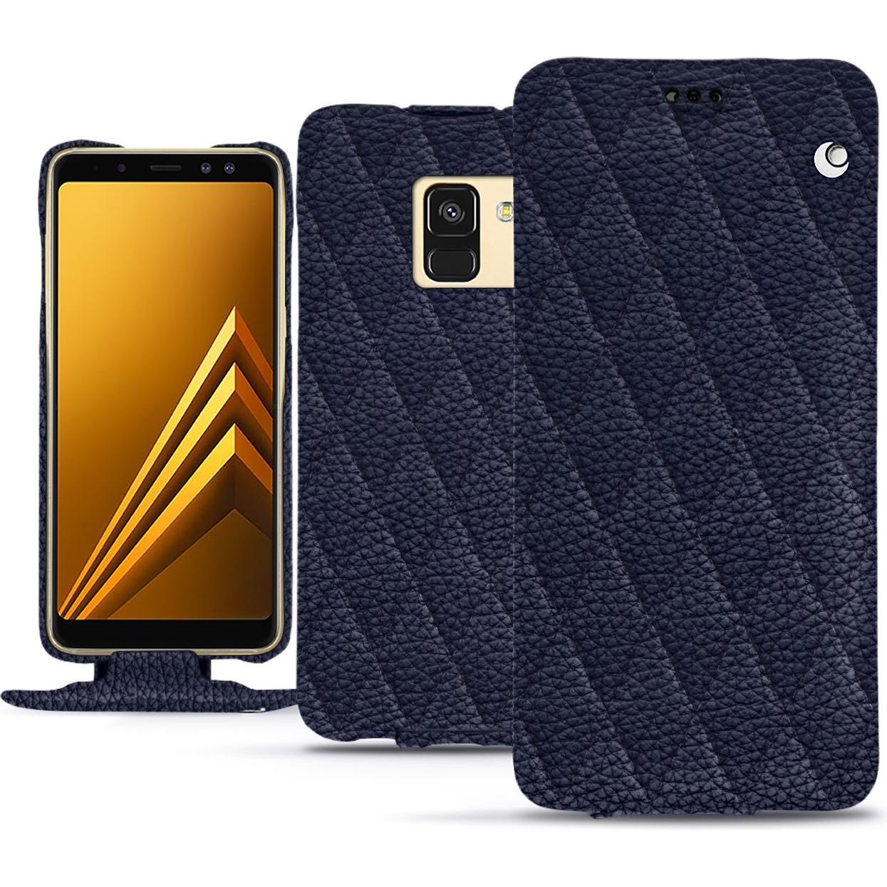 Noreve Lederschutzhülle vertikal (Samsung Galaxy A8+), Smartphone Hülle, Violett