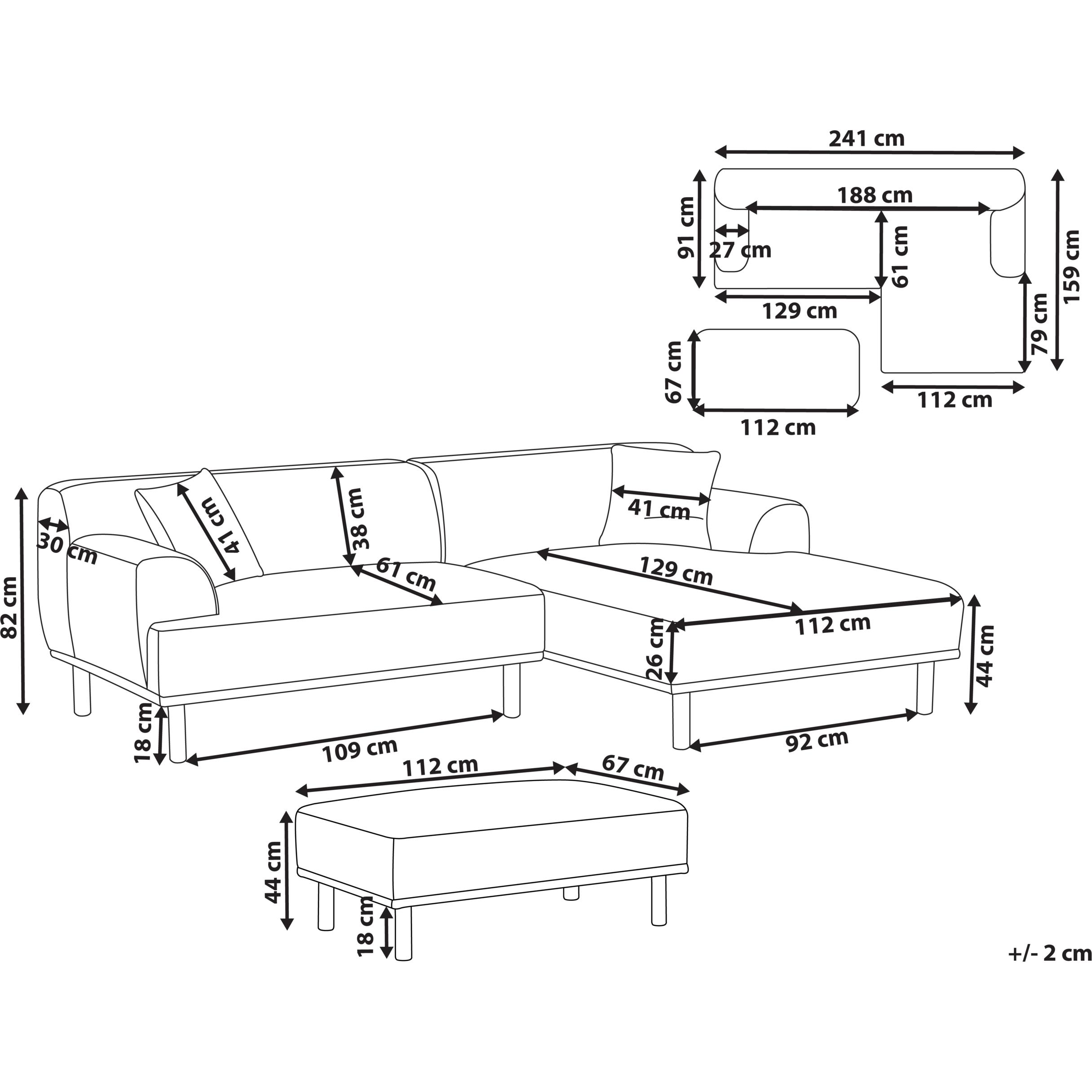 Thumbnail - Beliani, Sofa, Holt (Ecksofa)