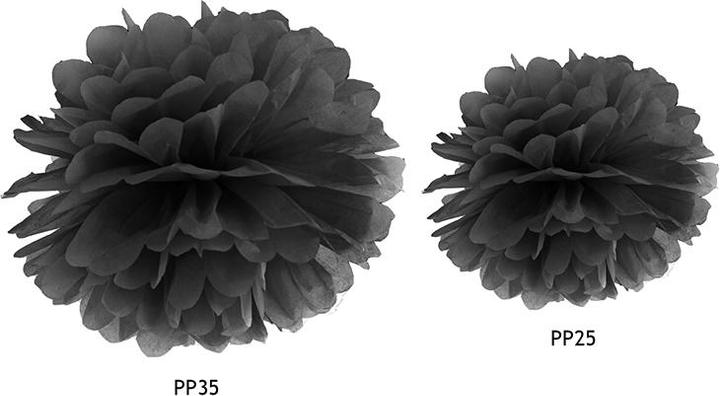 Produktbild Partydeco Tissue paper Pompom, black, 25cm (1 pkt / 1 pc.) (1 Stk.)