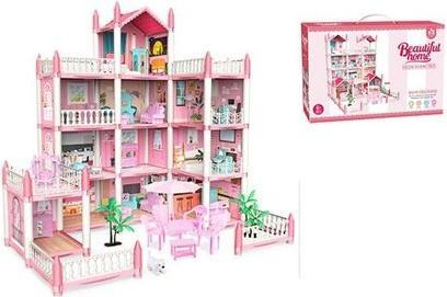 Actual product image Ikonka Doll's house Rosenvilla DIY 4 levels furniture