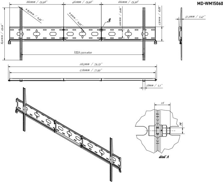 Produktbild iiyama Dis public Mount-D MD-WM15060 (Wand, 125 kg)