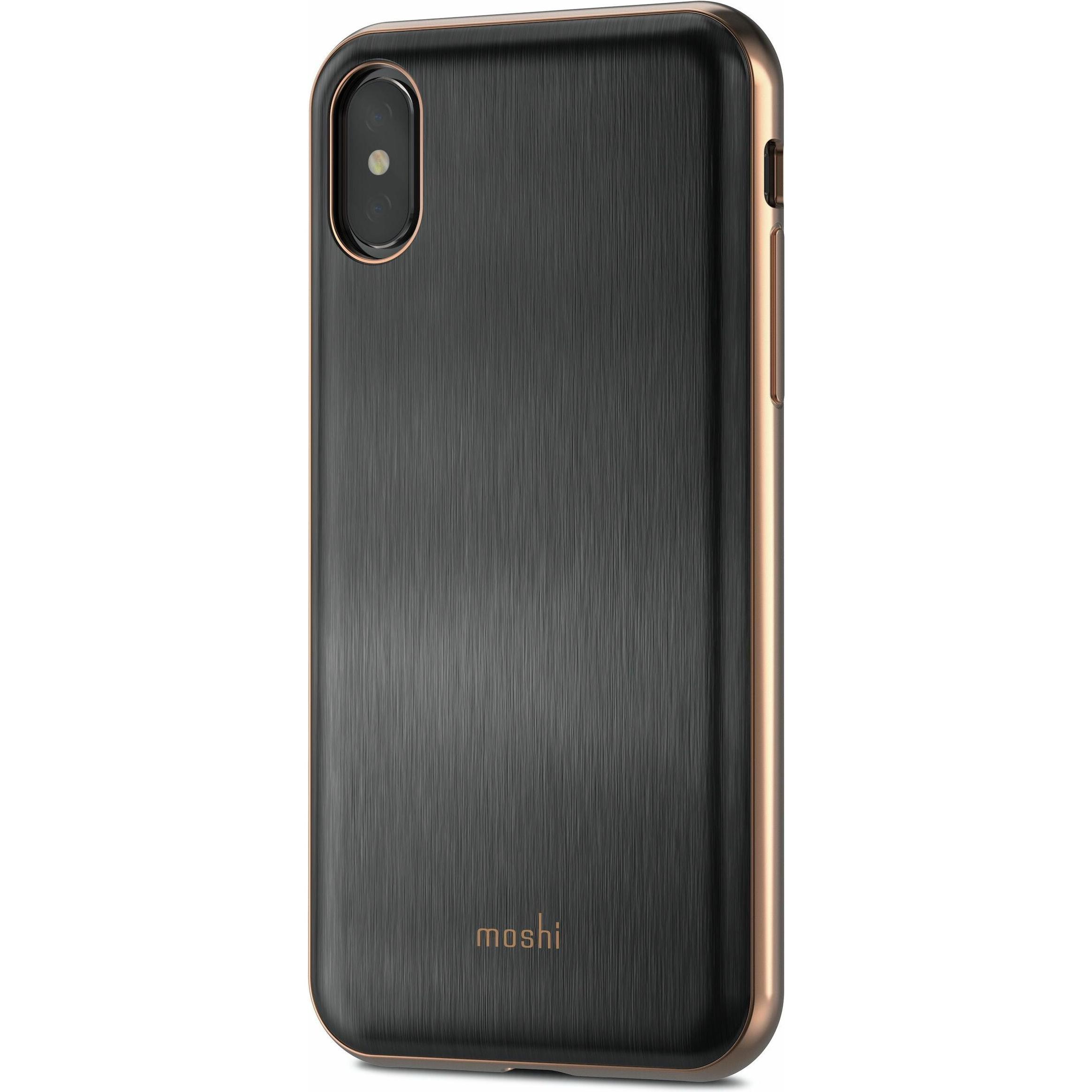 Moshi iGlaze Slim Hardshell (Apple iPhone X), Smartphone Hülle, Schwarz