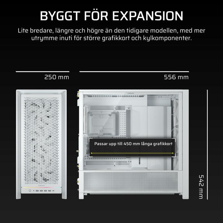 Actual product image Corsair FRAME 5000D RS WHITE MID CASE (Mini-ITX, ATX, mATX, E-ATX)