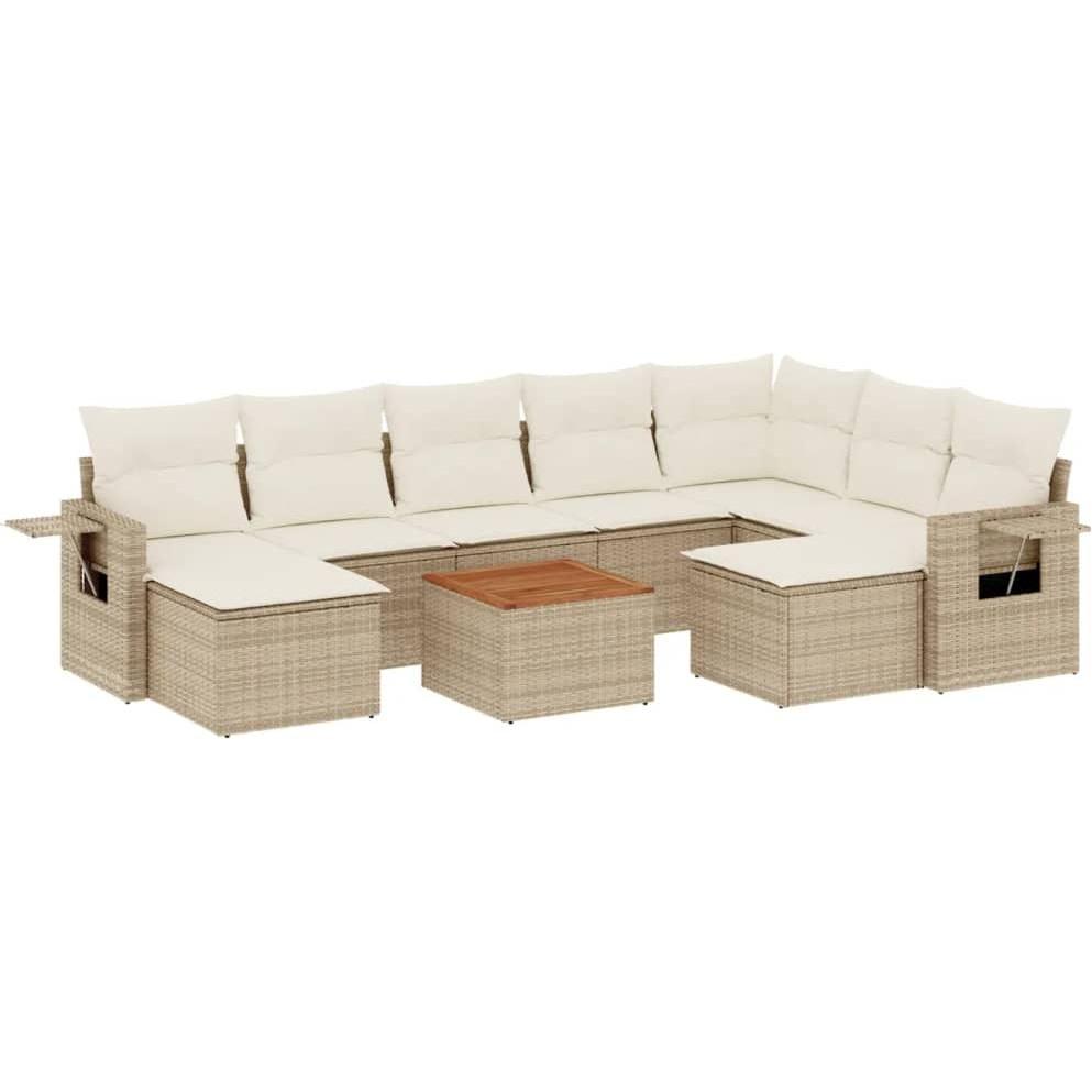 VidaXL, Gartenlounge, 10-tlg. Garten-Lounge-Set mit Kissen