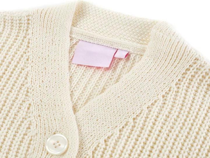 Immagine prodotto vidaXL Cardigan per bambini bianco neve 104,Materiale: 100 (104)