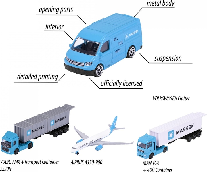 Actual product image Majorette MAERSK Transport Vehicles, 3-asst.