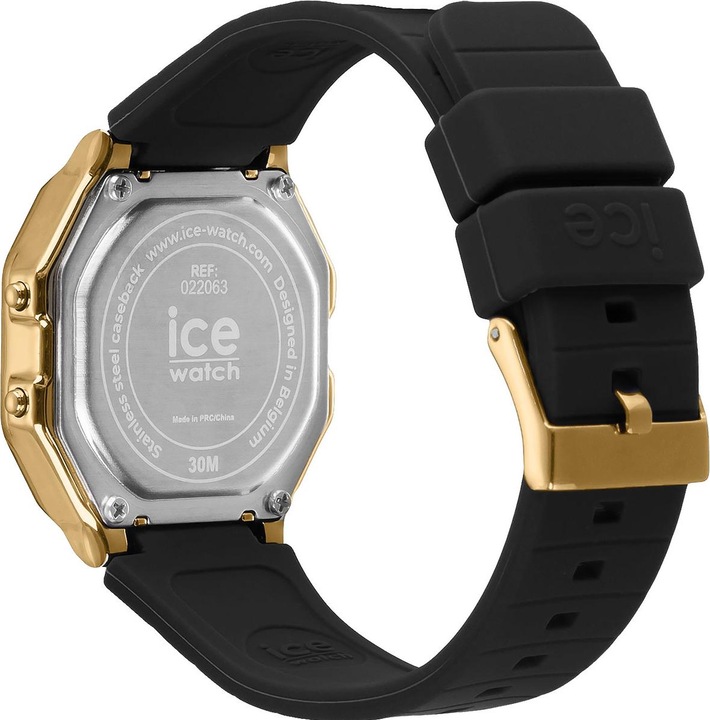 Produktbild ICE Watch Ice Digit Retro Black Gold Small 022064 (Digitaluhr, Mondphasenuhr, 32 mm)