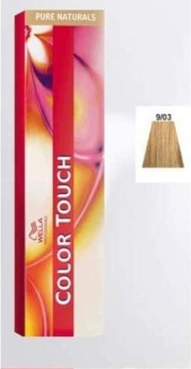 Actual product image Wella Colour Touch Pure Naturals 9/03 Very Light Natural Gold Blonde 60ml (9, 03 Very Light Natural Gold Blonde)