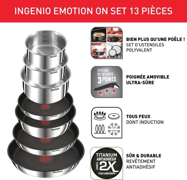 Actual product image Tefal L897DS04 (Pan set + pot set, Stainless steel)