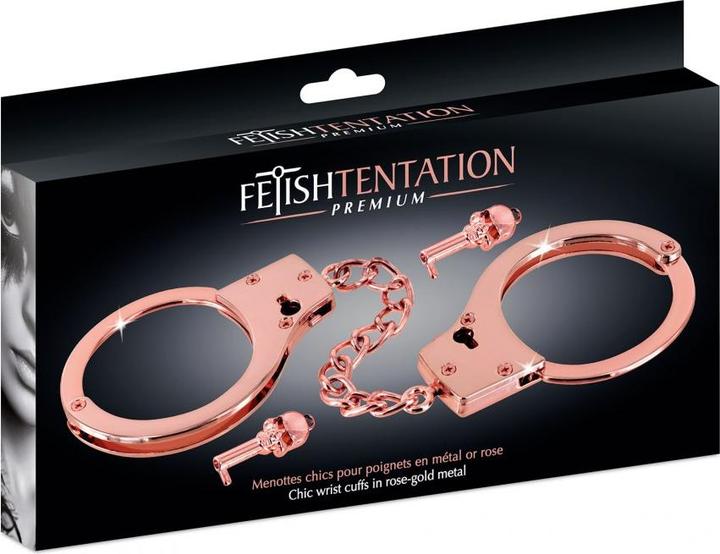Produktbild Fetish Tentation Handschellen aus hochwertigem Metall in Rosa