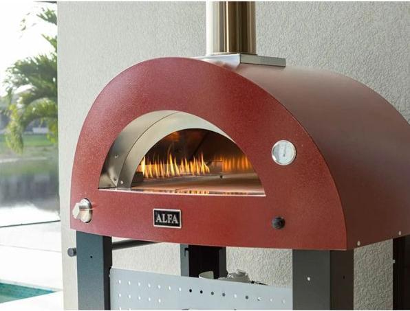 Actual product image Alfa Forni Moderno 2 Pizze Hybrid-Pizzaofen Antique Red (Pizza oven gas)