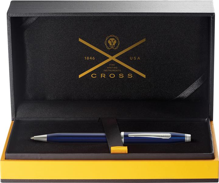 Produktbild Cross Kugelschreiber Century II Blaulack verchromte Applikat. (blaulack, Chrom, 1x)