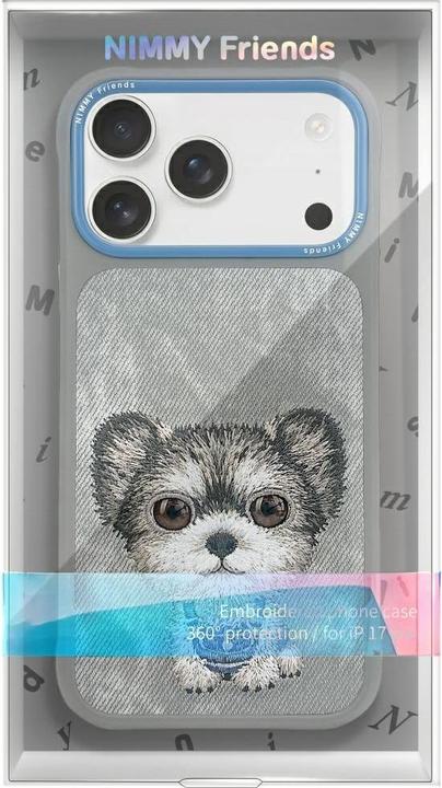 Productafbeelding Nimmy Etui Big Eyed Pet 2.0 Dog do iPhone 17 Pro Max szary (Apple iPhone 17 Pro Max)