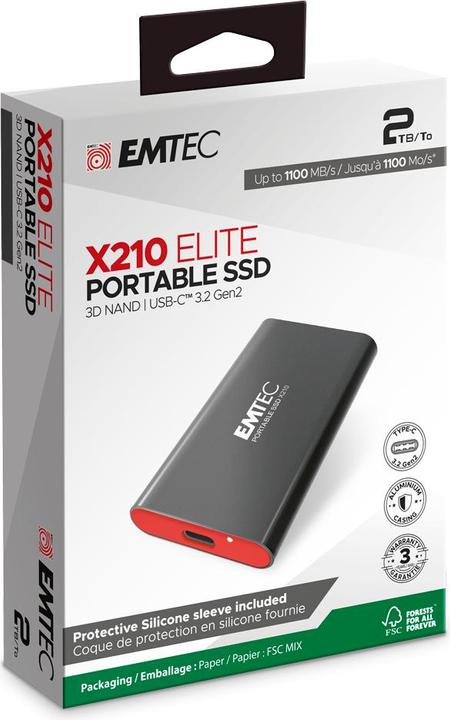 Immagine prodotto Emtec SSD 3.2Gen2 X210 2TB portatile (2000 GB)