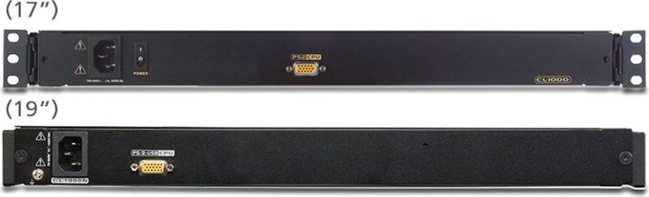 Produktbild Aten CL1000M CH Single Rail 17"-LCD-Konsole, 19" 1HE, CH-Layout (PS/2-USB, VGA)
