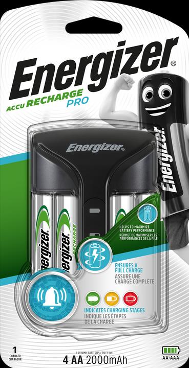 Energizer Ricarica Pro (4 pz., AA, 2000 mAh, Batteria + Caricabatterie)