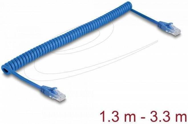 Image du produit Delock RJ45 Spiralkabel Stecker zu Stecker Cat.6 UTP 1,3 m b (UTP, CAT6, 1.30 m)