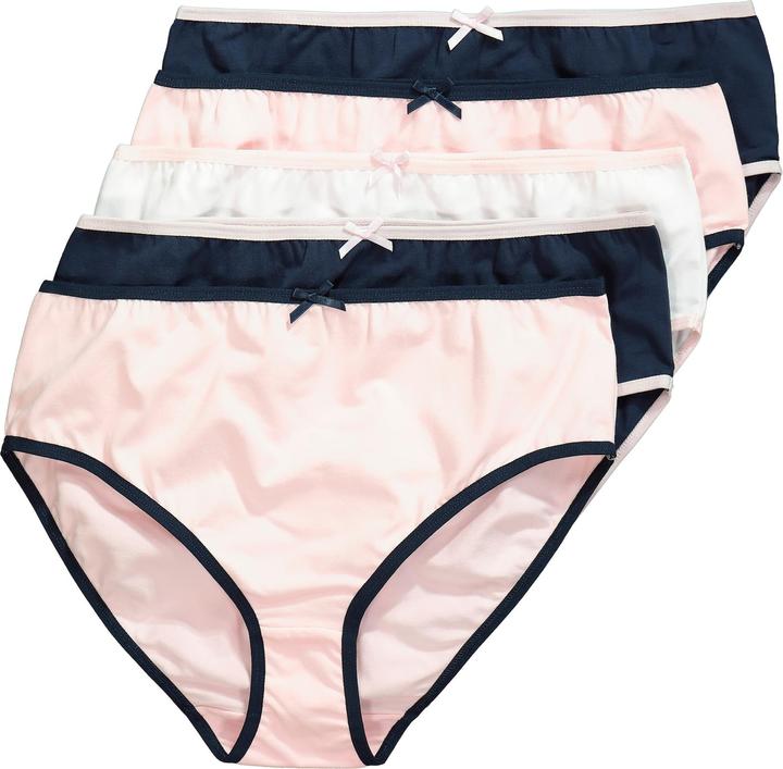 Immagine prodotto Ulla Popken Slip midi in confezione da cinque con orli colorati (60, Confezione da 5 pezzi)