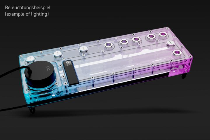 Actual product image Alphacool Core Distro Plate 360 Left with VPP Pump