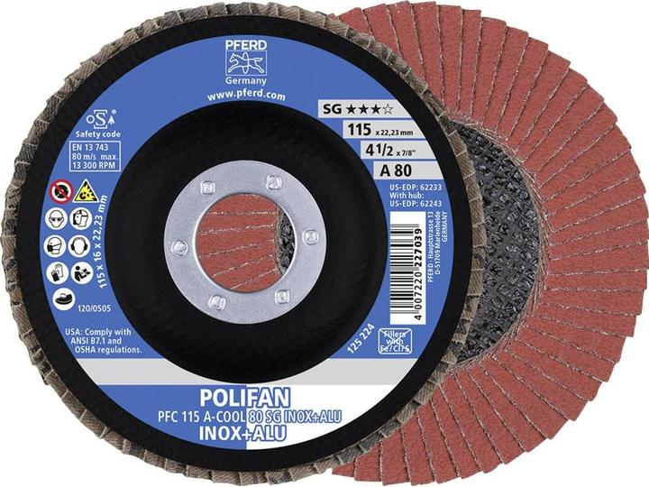 Actual product image Pferd POLIFAN serrated lock washer PFC ACOOL 80 SG INOX ALU (80)