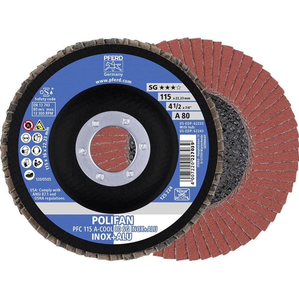 Pferd, Schleifmittel, POLIFANFächerscheibe PFC ACOOL 80 SG INOX ALU (80)