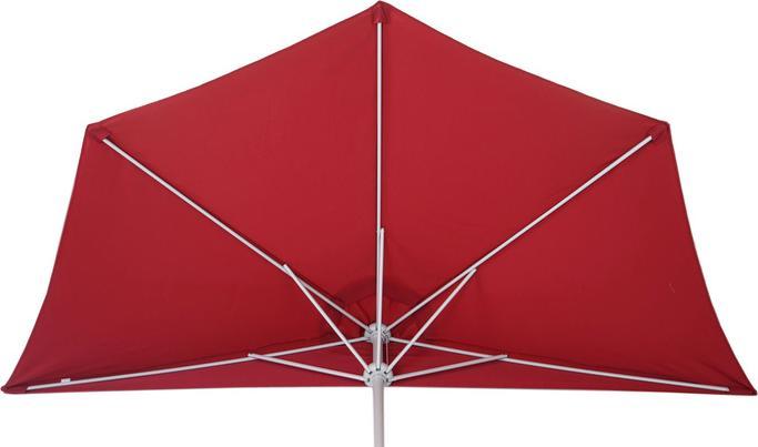 Actual product image Swisshandel24 Parasol half-round, half-umbrella balcony umbrella, UV 50+ polyester/aluminium 3kg, 300cm bordeaux (2.85 m)