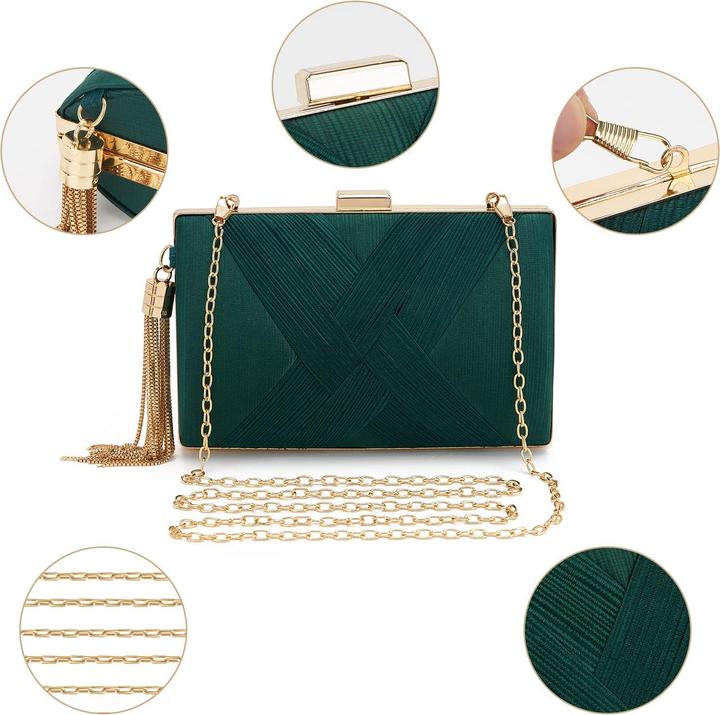 Actual product image Only-Bags.Store Clutch Abendtasche Fransen Elegante Kettentasche Clutch Bag