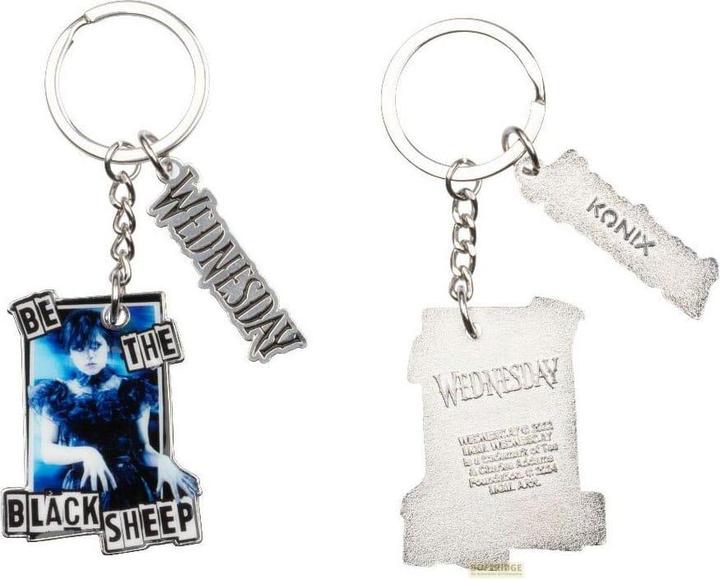 Actual product image Konix Wednesday key fob Black Sheep