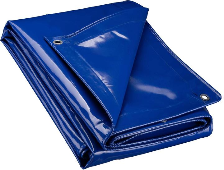 Wiltec Bâche résistante aux intempéries bleu 3x5m bâche de jardin en polyester 650g/m² bâche à oeillets