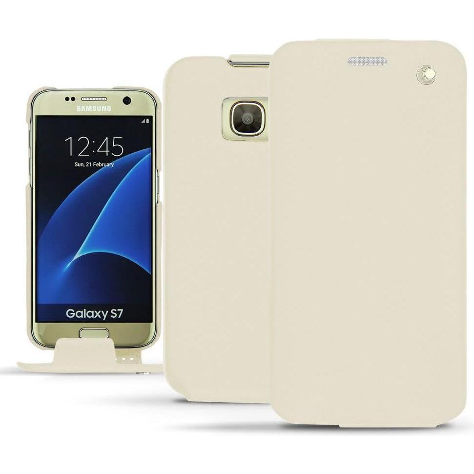 Noreve Lederschutzhülle vertikal (Samsung Galaxy S7), Smartphone Hülle, Weiss