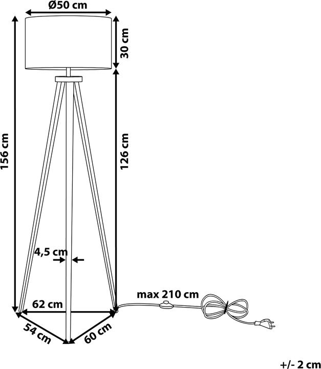 Actual product image Beliani Floor lamp white 156 cm drum shape STILETTO (E27)