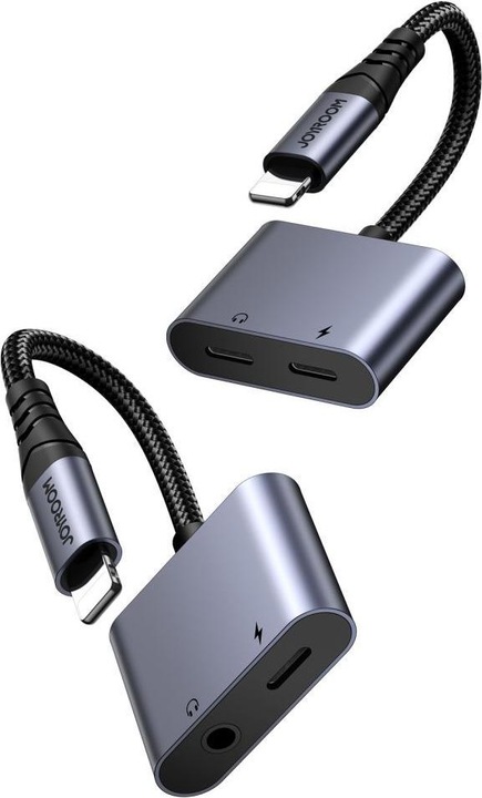 Image du produit Joyroom SY-L01 Adaptateur DAC Lightning vers Lightning / mini jack 3,5 mm 2en1 - noir (Lightning, Jack 3.5mm)