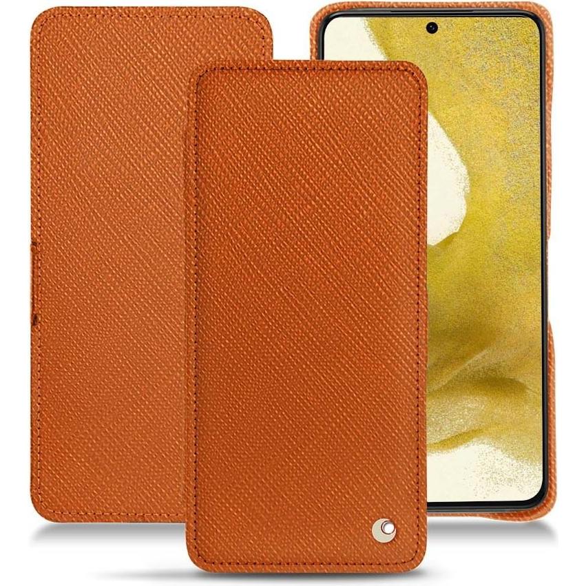 Noreve Lederschutzhülle horizontal (Samsung Galaxy S22), Smartphone Hülle, Orange