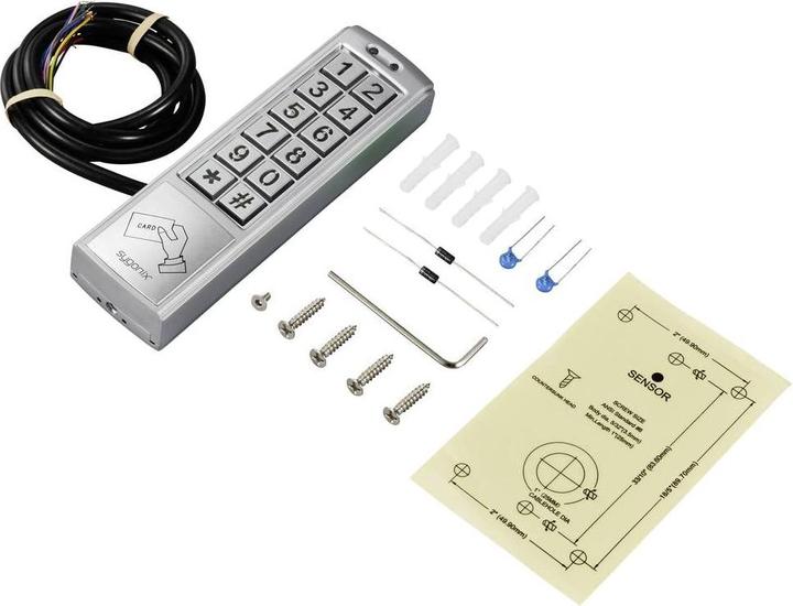 Actual product image Sygonix SY-6421352 Code-Tastatur mit RFID Oberflächenmontage 12 V DC/AC, 24 V D (Electronic numerical code, Key card)