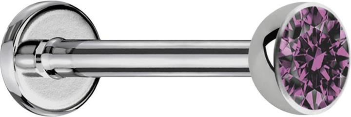 Actual product image Star Piercing Micro labret silver with hemisphere crystal light violet (without brass, Titanium G23)